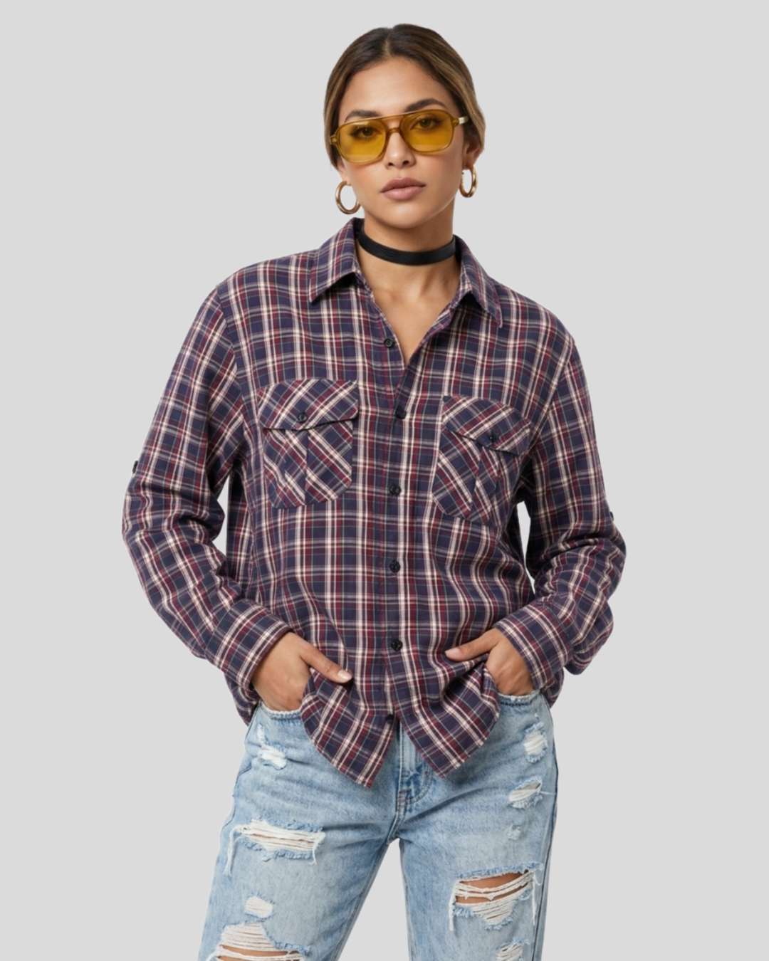 Camisa Oversized Angelo L Xadrez — tam P