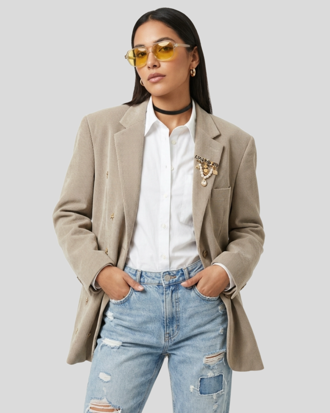 Blazer Oversized Estiliado Fatto — tam G