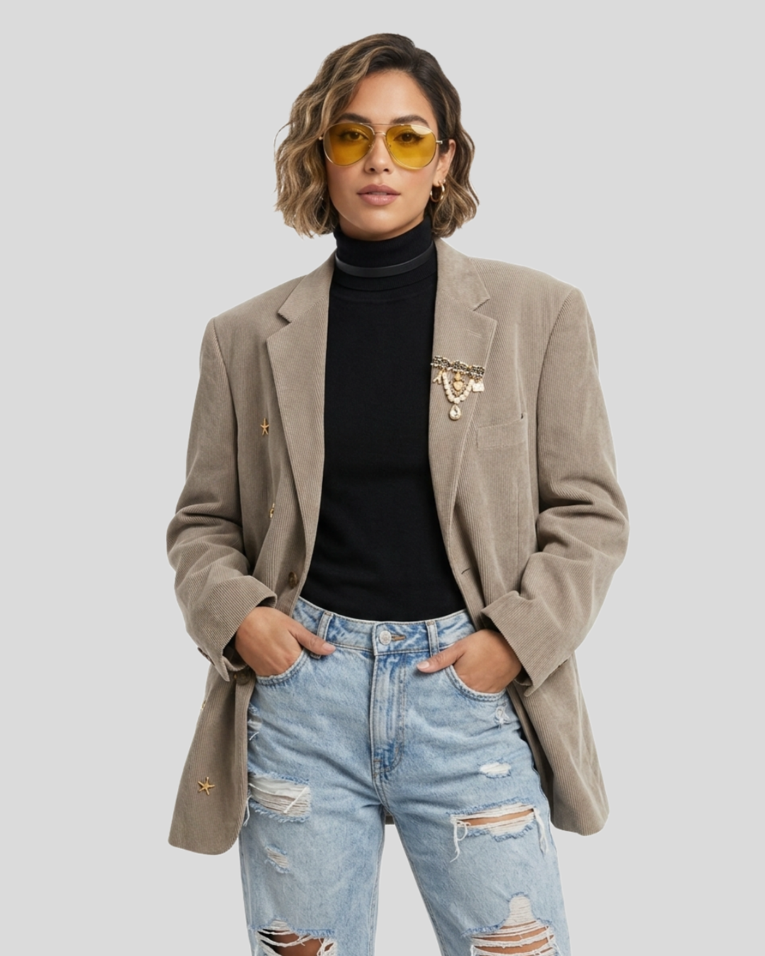 Blazer Oversized Estiliado Fatto — tam G