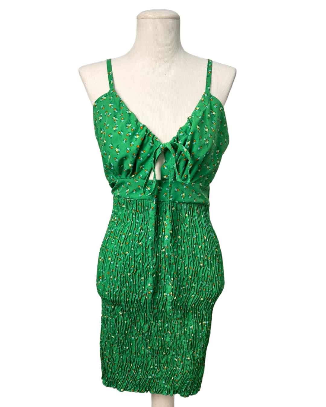 Vestido Verde Flores - tam (G)