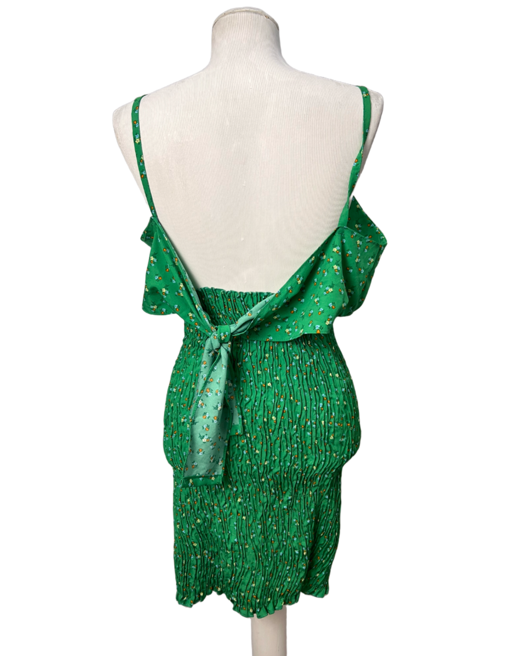 Vestido Verde Flores — tam G