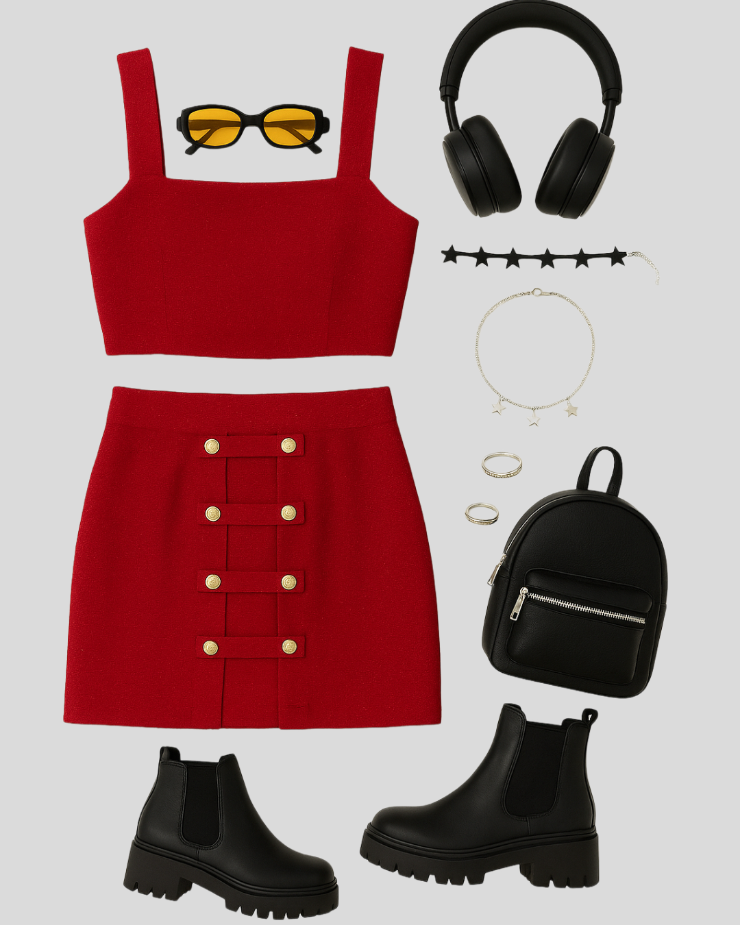 Saia vermelho com botão dourado - tam (40\M)